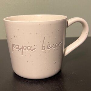Threshold PAPA BEAR Creamy White w/ Brown Speckles Stoneware Mug ~  Father ~ Dad
